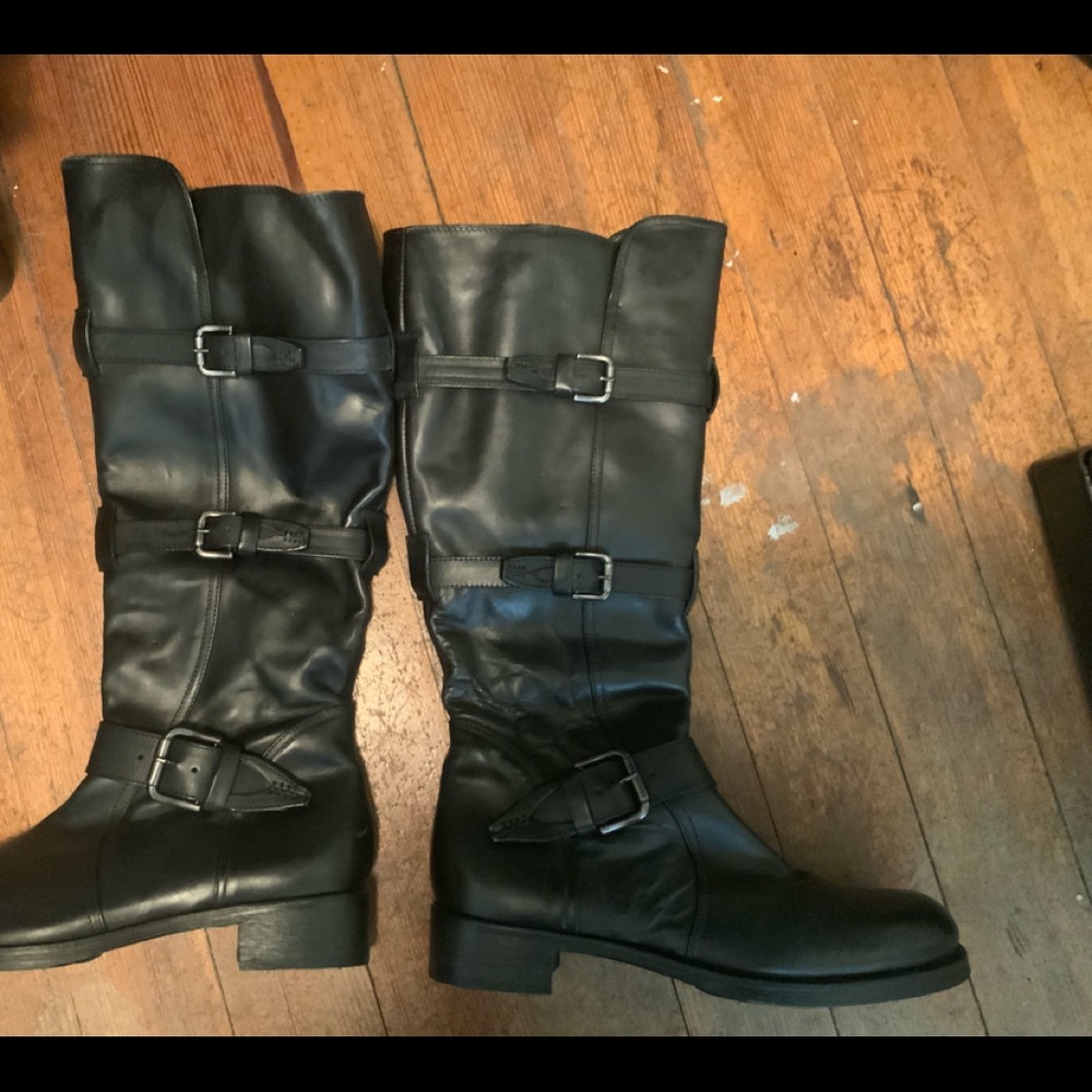 Alberto Fermani black combat boots NEW